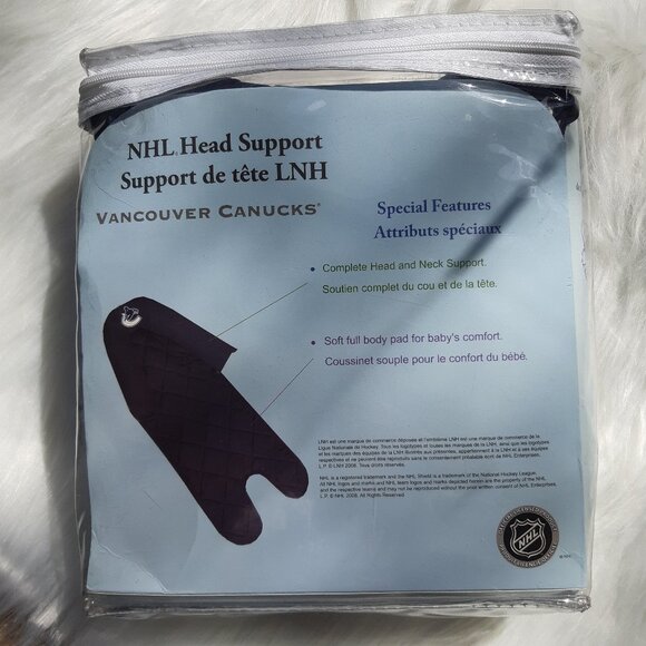 *New Infant Baby NHL Vancouver Canucks Navy Head Neck Support Car Seat Cushion - Picture 2 of 5